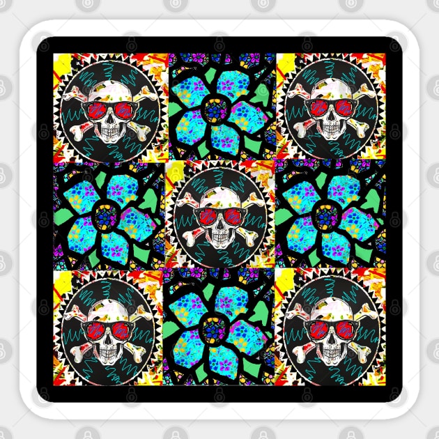 flowers and skulls 23 Sticker by LowEndGraphics